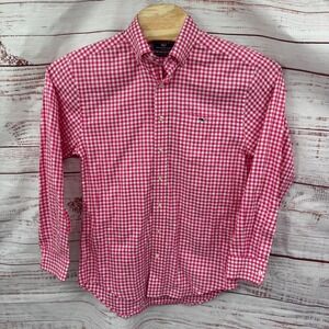 Vineyard Vines Classic Fit Tucker Shirt Mens‎ Small  Pink White Gingham Plaid
